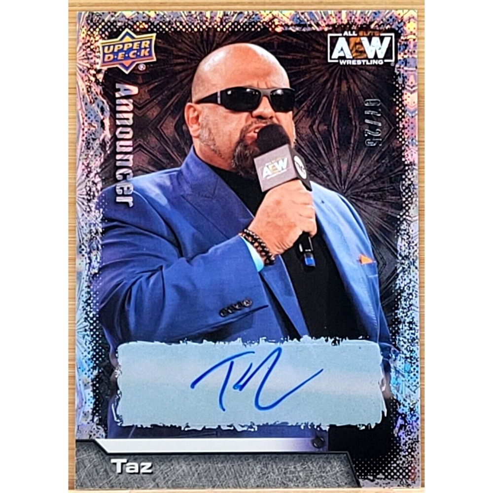 2022 UPPER DECK AEW TAZ PYRO AUTO #D/25 AUTOGRAPH SP
